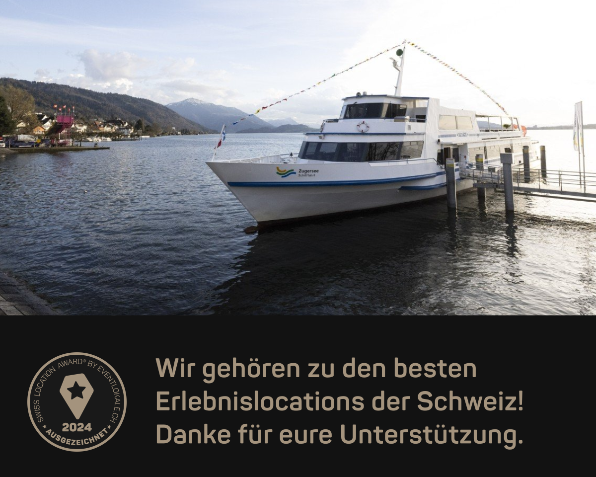 Swisslocation Award Werbebild mit Logo und Schiff im Hintergrund