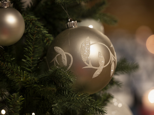 Christmas baubles on the Christmas tree