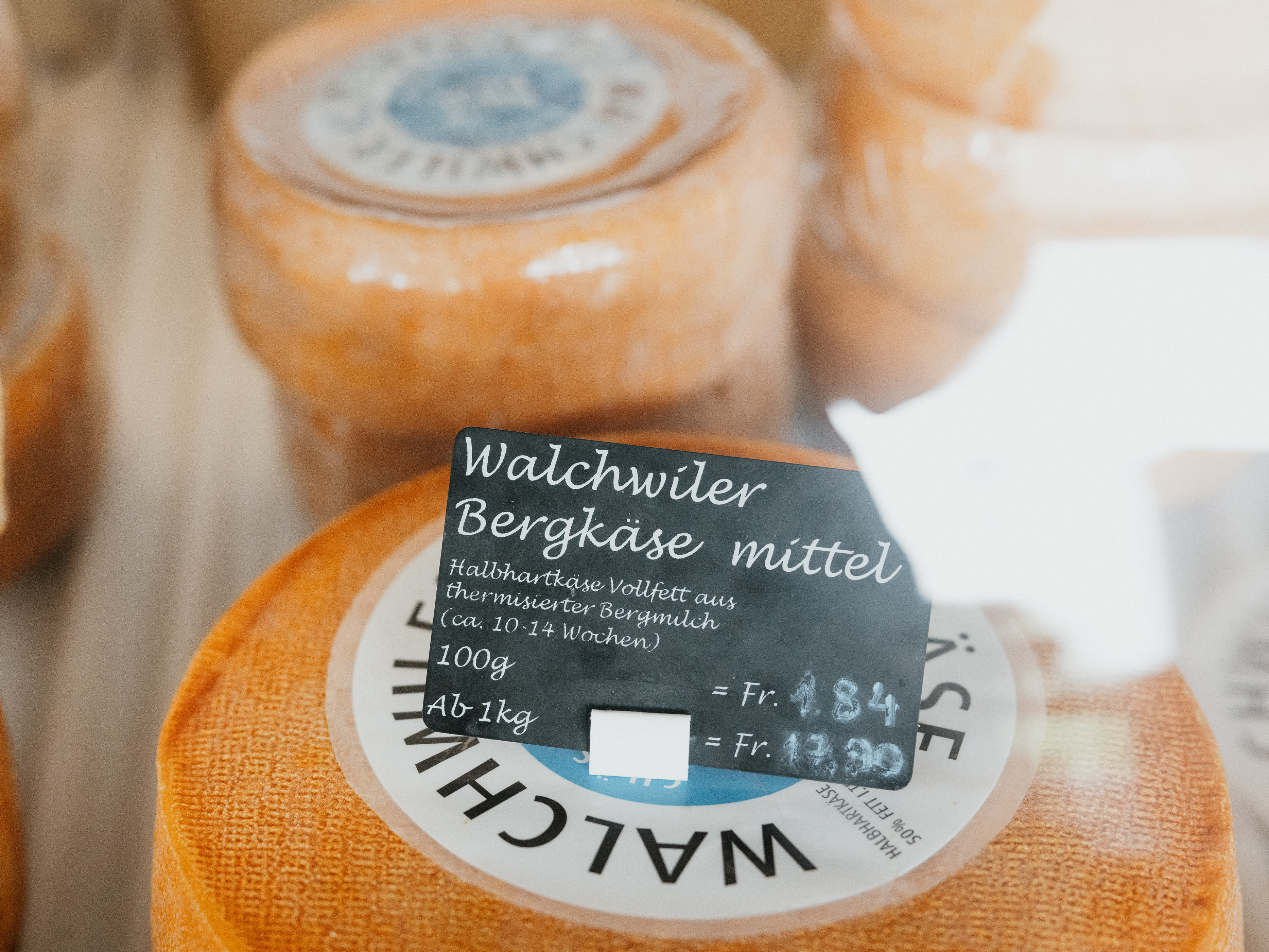 Walchwilerberg cheese on the shop counter