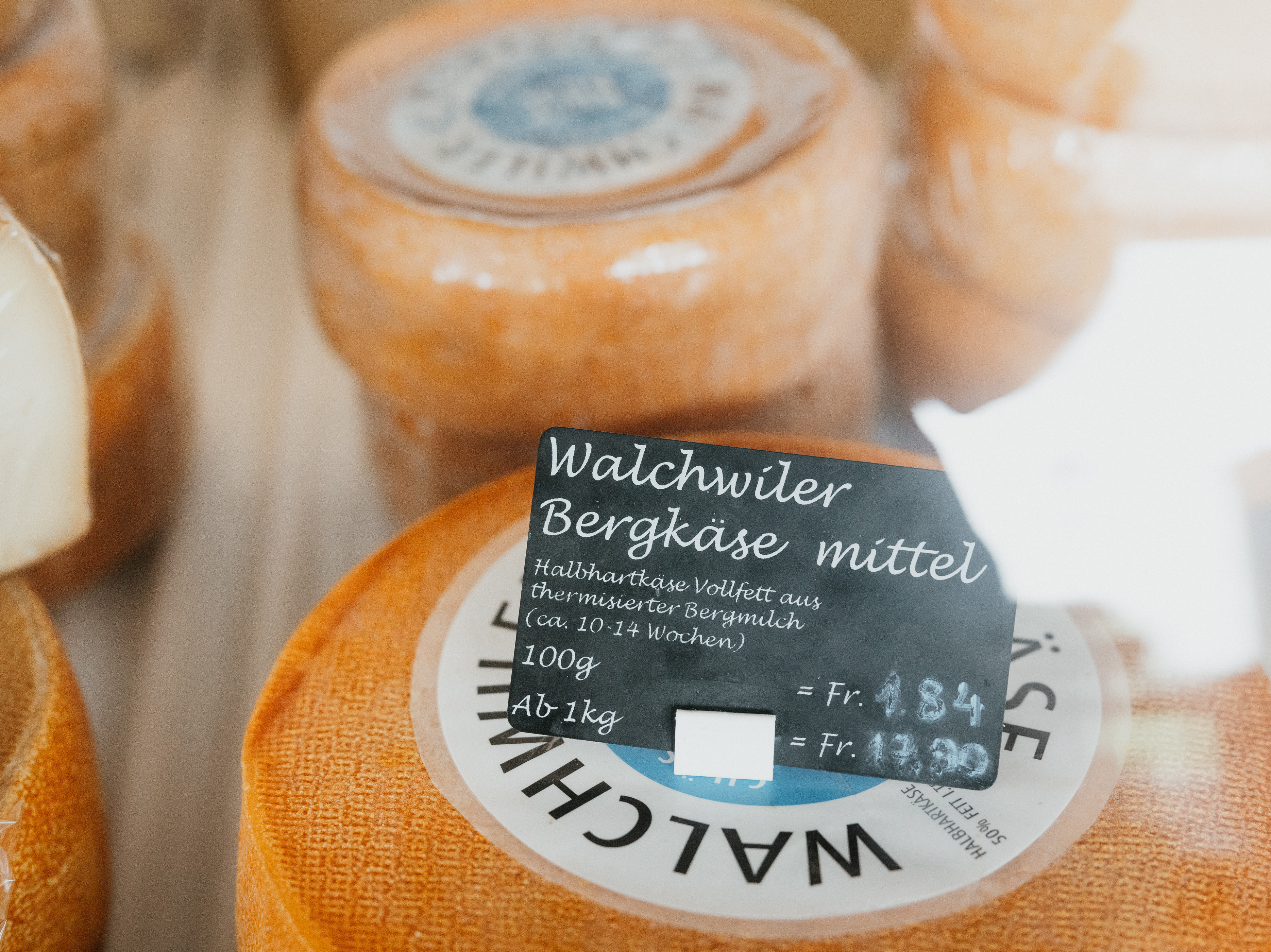 Walchwilerbergkäse in Ladentheke