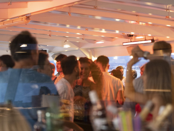 People dancing on the upper deck
